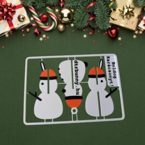 DTR bunny 3D-s hóember nyuszi öszeszerelhető karácsonyfa dísz