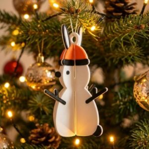 DTR bunny 3D-s hóember nyuszi öszeszerelhető karácsonyfa dísz